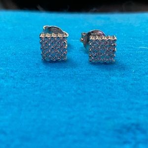 Sterling silver diamond earrings